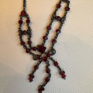Elegant Red and Silver Necklace